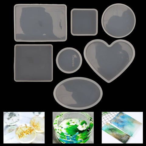 Darrahopens Home & Garden > DIY 18pcs Coaster Cup Mat Mold Round Silicone Mould Kit for Craft?DIY Epoxy Resin