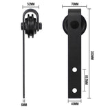 Darrahopens Home & Garden > DIY 3m Heavy Duty Sliding Barn Single Door Hardware Kit Damper Track Rail Roller System