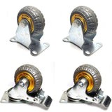 Darrahopens Home & Garden > DIY 4x 3" Heavy Duty Industrial Swivel Brake Caster Wheel Wheels Castor 500KG Trolley