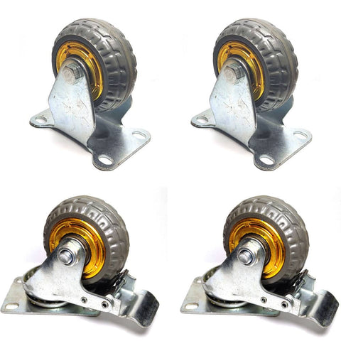 Darrahopens Home & Garden > DIY 4x 3" Heavy Duty Industrial Swivel Brake Caster Wheel Wheels Castor 500KG Trolley