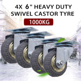 Darrahopens Home & Garden > DIY 4x 6" 150mm Heavy Duty Industrial Swivel Caster Wheels Castor 1000KG Trolley