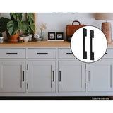 darrahopens Home & Garden > DIY 5 x 128mm Kitchen Handle Cabinet Cupboard Door Drawer Handles square Black furniture pulls