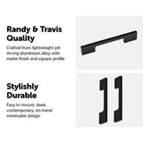 darrahopens Home & Garden > DIY 5 x 96mm Kitchen Handle Cabinet Cupboard Door Drawer Handles square Black furniture pulls