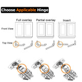 Darrahopens Home & Garden > DIY 8 Pack 304 Stainless Steel Cabinet Hinges 100 Degree Soft Closing half Overlay Door Hinge Nickel Plated Finish
