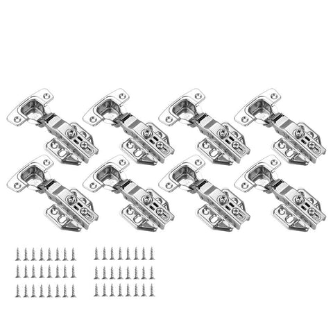 Darrahopens Home & Garden > DIY 8 Pack 304 Stainless Steel Cabinet Hinges 100 Degree Soft Closing half Overlay Door Hinge Nickel Plated Finish