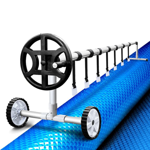 darrahopens Home & Garden > DIY Aquabuddy Swimming Pool Cover with Roller Wheel Solar Blanket Adjustable 10 X 4m