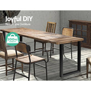 darrahopens Home & Garden > DIY Artiss 2x Coffee Dining Steel Table Legs 71x50CM Industrial Vintage Bench Metal Box