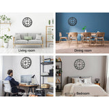 darrahopens Home & Garden > DIY Artiss 60CM Large Wall Clock Roman Numerals Round Metal Luxury Home Decor Black