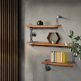 darrahopens Home & Garden > DIY Artiss Display Shelves Rustic Bookshelf Industrial DIY Pipe Shelf Wall Brackets
