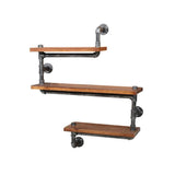 darrahopens Home & Garden > DIY Artiss Display Shelves Rustic Bookshelf Industrial DIY Pipe Shelf Wall Brackets