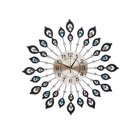 darrahopens Home & Garden > DIY Artiss Wall Clock 60cm Large 3D Modern Crystal Luxury Silent Round Home Decor