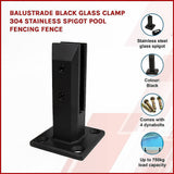 darrahopens Home & Garden > DIY Balustrade Black Glass Clamp 304 Stainless Spigot Pool Fencing Fence