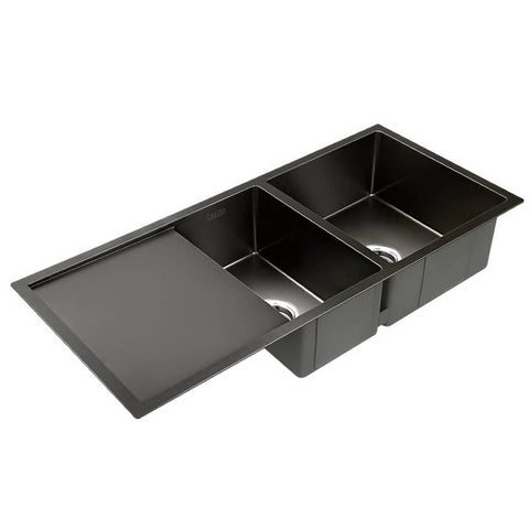 darrahopens Home & Garden > DIY Cefito 100cm x 45cm Stainless Steel Kitchen Sink Under/Top/Flush Mount Black
