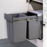 darrahopens Home & Garden > DIY Cefito 2x20L Pull Out Bin - Grey