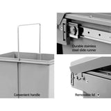 darrahopens Home & Garden > DIY Cefito 2x20L Pull Out Bin - Grey
