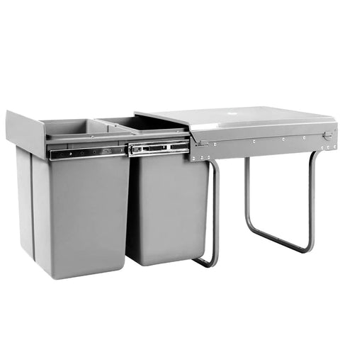 darrahopens Home & Garden > DIY Cefito 2x20L Pull Out Bin - Grey