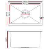 darrahopens Home & Garden > DIY Cefito 30cm x 45cm Stainless Steel Kitchen Sink Under/Top/Flush Mount Black