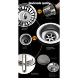 darrahopens Home & Garden > DIY Cefito 30cm x 45cm Stainless Steel Kitchen Sink Under/Top/Flush Mount Silver