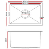 darrahopens Home & Garden > DIY Cefito 30cm x 45cm Stainless Steel Kitchen Sink Under/Top/Flush Mount Silver