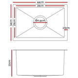 darrahopens Home & Garden > DIY Cefito 34cm x 44cm Stainless Steel Kitchen Sink Under/Top/Flush Mount Silver