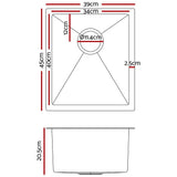 darrahopens Home & Garden > DIY Cefito 39cm x 45cm Stainless Steel Kitchen Sink Under/Top/Flush Mount Silver