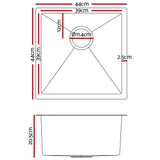 darrahopens Home & Garden > DIY Cefito 44cm x 44cm Stainless Steel Kitchen Sink Under/Top/Flush Mount Black