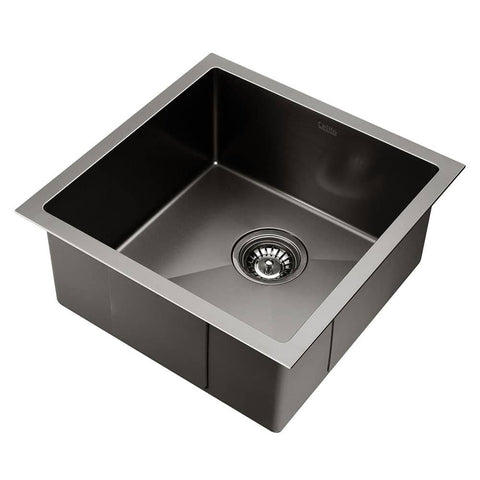darrahopens Home & Garden > DIY Cefito 44cm x 44cm Stainless Steel Kitchen Sink Under/Top/Flush Mount Black