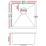 darrahopens Home & Garden > DIY Cefito 44cm x 44cm Stainless Steel Kitchen Sink Under/Top/Flush Mount Silver