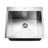 darrahopens Home & Garden > DIY Cefito 53cm x 50cm Stainless Steel Kitchen Sink Under/Top/Flush Mount Silver