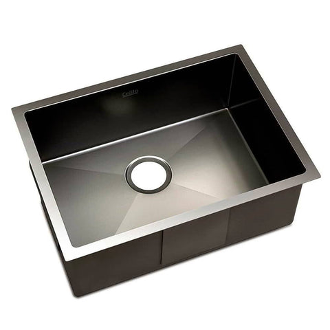 darrahopens Home & Garden > DIY Cefito 60cm x 45cm Stainless Steel Kitchen Sink Under/Top/Flush Mount Black
