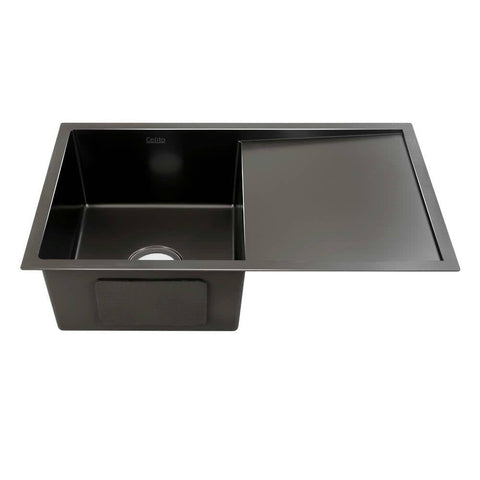 darrahopens Home & Garden > DIY Cefito 75cm x 45cm Stainless Steel Kitchen Sink Under/Top/Flush Mount Black