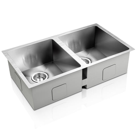 darrahopens Home & Garden > DIY Cefito 77cm x 45cm Stainless Steel Kitchen Sink Under/Top/Flush Mount Silver