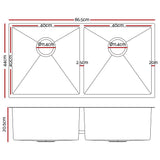 darrahopens Home & Garden > DIY Cefito 86.5cm x 44cm Stainless Steel Kitchen Sink Under/Top/Flush Mount Silver