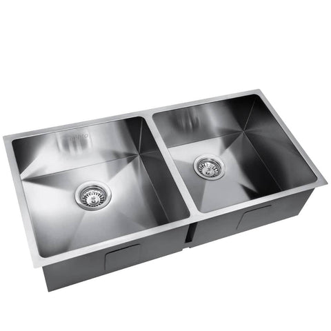 darrahopens Home & Garden > DIY Cefito 86.5cm x 44cm Stainless Steel Kitchen Sink Under/Top/Flush Mount Silver