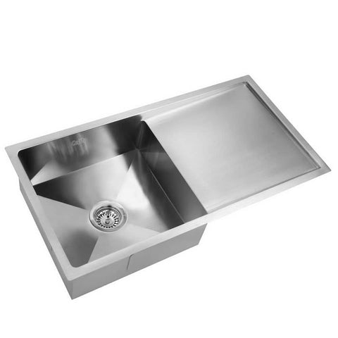darrahopens Home & Garden > DIY Cefito 87cm x 45cm Stainless Steel Kitchen Sink Under/Top/Flush Mount Silver