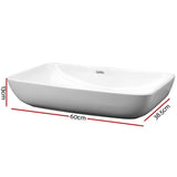 darrahopens Home & Garden > DIY Cefito Ceramic Rectangle Sink Bowl - White
