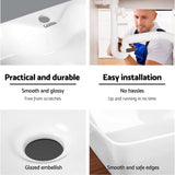 darrahopens Home & Garden > DIY Cefito Ceramic Rectangle Sink Bowl - White