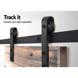 darrahopens Home & Garden > DIY Cefito Sliding Barn Door Hardware Track Set 2.44m Roller Kit Slide Office