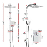 darrahopens Home & Garden > DIY Cefito WELS 10'' Rain Shower Head Mixer Square Handheld High Pressure Wall Chrome