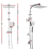 darrahopens Home & Garden > DIY Cefito WELS 10'' Rain Shower Head Set Round Handheld High Pressure Wall Chrome