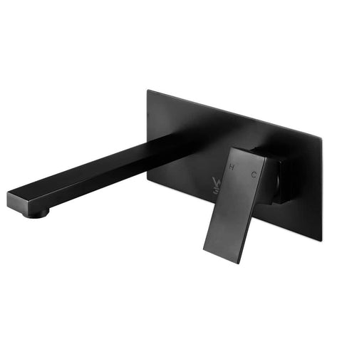 darrahopens Home & Garden > DIY Cefito WELS Bathroom Tap Wall Square Black Basin Mixer Taps Vanity Brass Faucet