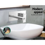 darrahopens Home & Garden > DIY Cefito WELS Bathroom Tap Wall Square Silver Basin Mixer Taps Vanity Brass Faucet
