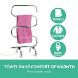 darrahopens Home & Garden > DIY Devanti Electric Heated Towel Rail Rack Rails Freestanding 5 Bars