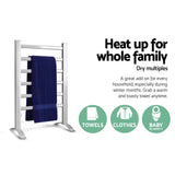 darrahopens Home & Garden > DIY Devanti Electric Heated Towel Rail Rack Rails Freestanding 6 Bars