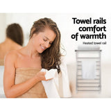 darrahopens Home & Garden > DIY Devanti Electric Heated Towel Rail Warmer Heater Rails Rack Wall Mounted 14 Bar
