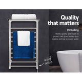 darrahopens Home & Garden > DIY Devanti Electric Heated Towel Rail Warmer Heater Rails Rack Wall Mounted 14 Bar