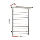 darrahopens Home & Garden > DIY Devanti Electric Heated Towel Rail Warmer Heater Rails Rack Wall Mounted 14 Bar