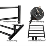 darrahopens Home & Garden > DIY Devanti Heated Towel Rail Electric Warmer Heater Rails Holder Rack Wall Mounted