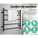 darrahopens Home & Garden > DIY Devanti Heated Towel Rail Electric Warmer Heater Rails Holder Rack Wall Mounted