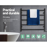 darrahopens Home & Garden > DIY Devanti Heated Towel Rail Electric Warmer Heater Rails Holder Rack Wall Mounted